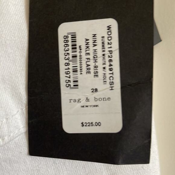 Levi’s New distressed - Rag & Bone ankle flare Summer white- high rise 28. Nina - Picture 4 of 9